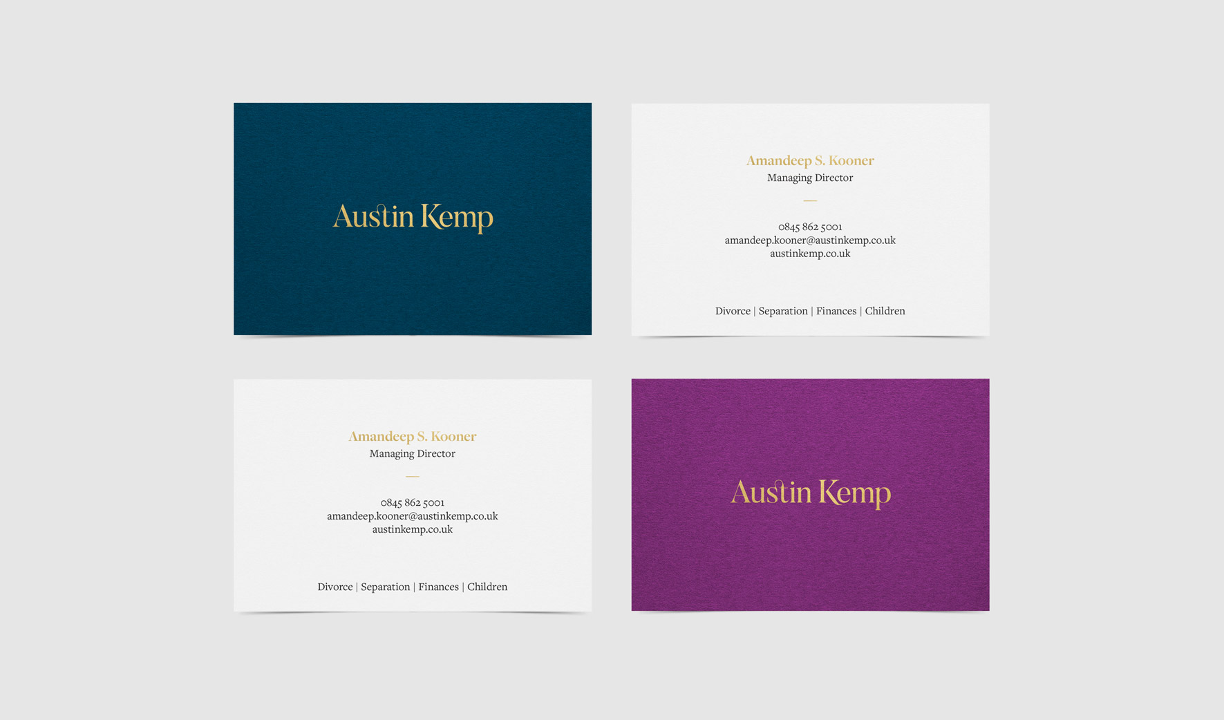 Austin Kemp Business Card Designs