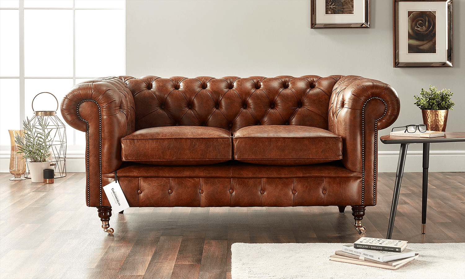 Distinctive Chesterfields Walnut Leather